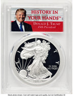 2017-W Proof Silver Eagle 1 oz FDI Trump  History in Your Hands  Label PCGS PR70