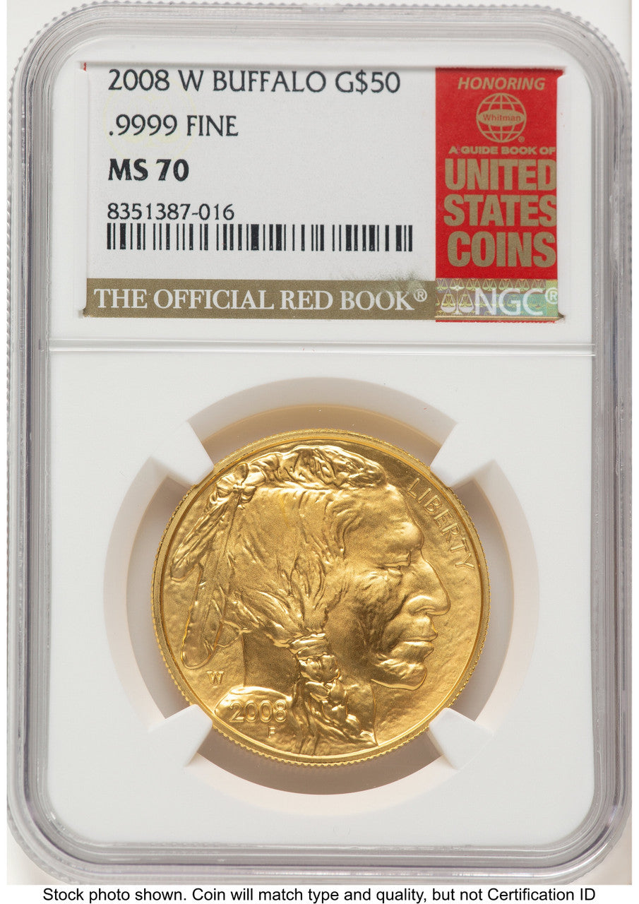 2008-W Burnished Gold Buffalo 1 oz 1.00 oz Red Book NGC MS70