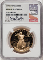1994-W Proof Gold Eagle 1 oz Mike Castle NGC PF70