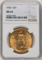 1920 $20 Saint-Gaudens Double Eagle NGC MS64 (770720015)