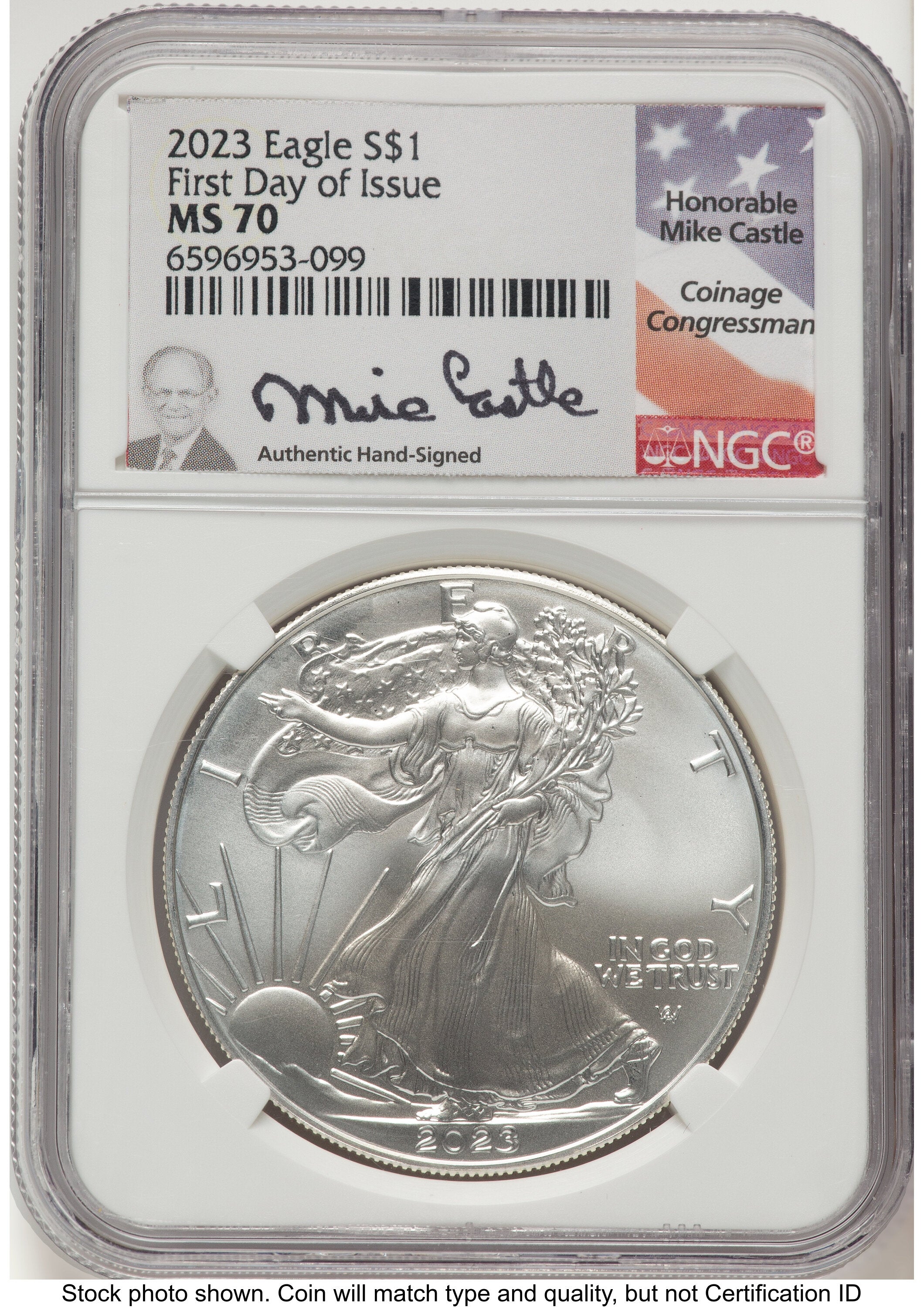 2023 Silver Eagle FDI Mike Castle NGC MS70