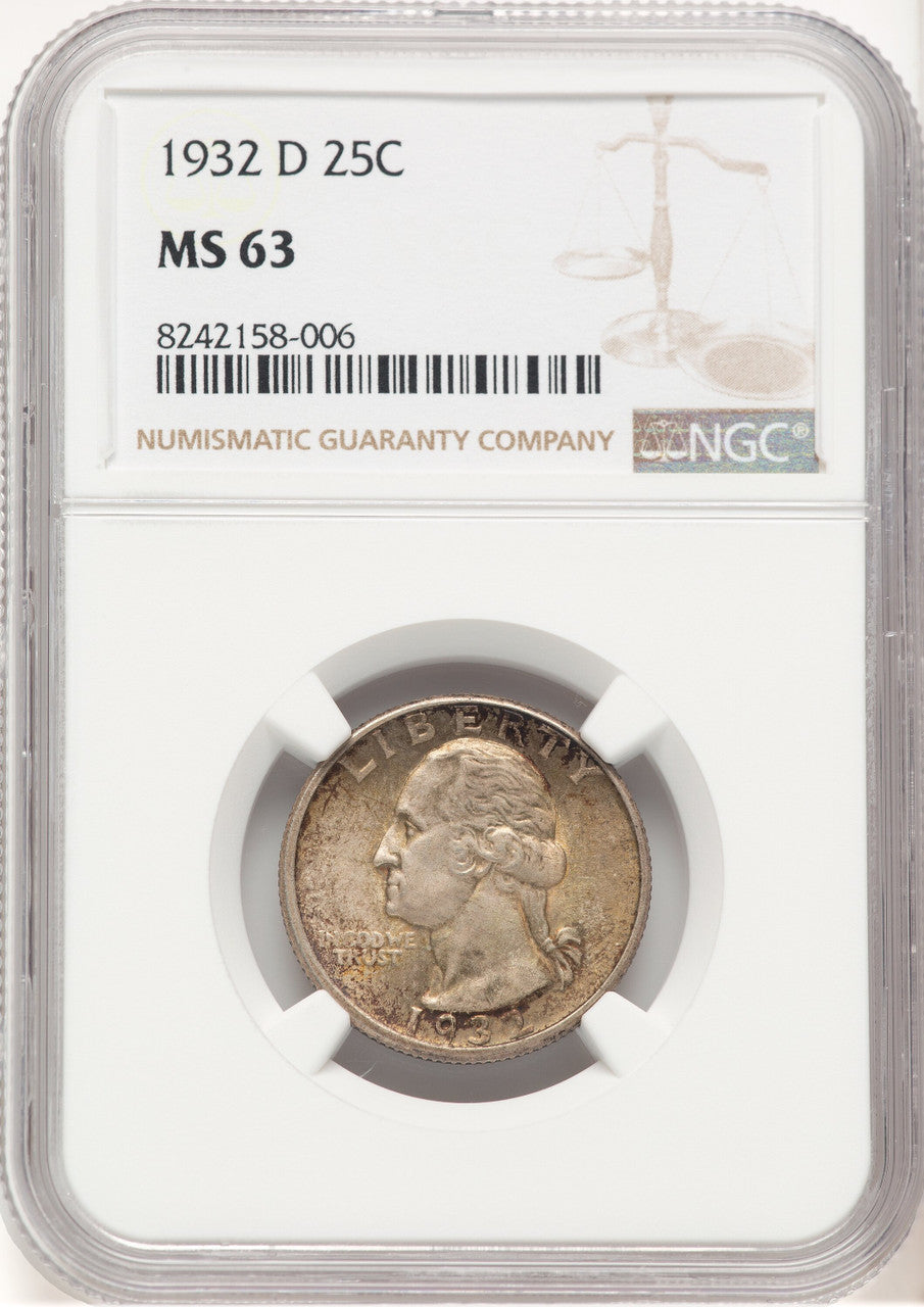 1932-D 25C Washington Quarter NGC MS63