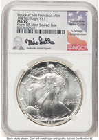 1987-(S) Silver Eagle Mike Castle From US Mint Sealed Box NGC MS70