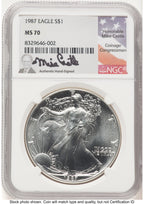 1987 Silver Eagle Mike Castle NGC MS70