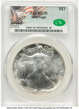 1987 Silver Eagle Ron Drzewucki CACG MS70