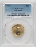 1993 Gold Eagle 1/4 oz Blue Gradient PCGS MS69