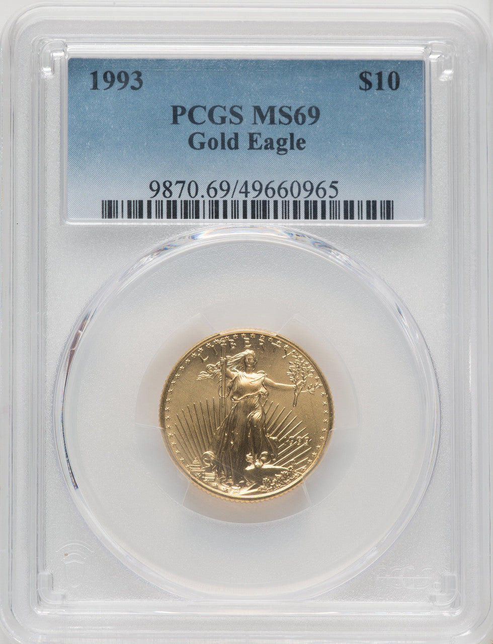 1993 Gold Eagle 1/4 oz Blue Gradient PCGS MS69