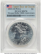 2021-O Privy Morgan Dollar FDI Flag PCGS MS70