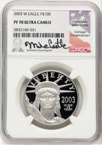 2003-W Proof Platinum Eagle 1 oz Mike Castle NGC PF70