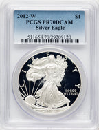 2012-W Proof Silver Eagle 1 oz Blue Gradient PCGS PR70
