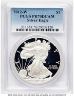 2012-W Proof Silver Eagle 1 oz Blue Gradient PCGS PR70 (771259010)