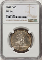 1849 50C Seated Half Dollar NGC MS64