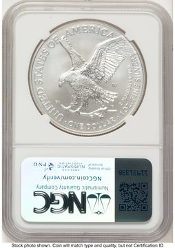 2024-W Burnished Silver Eagle 1 oz Mike Castle NGC MS70