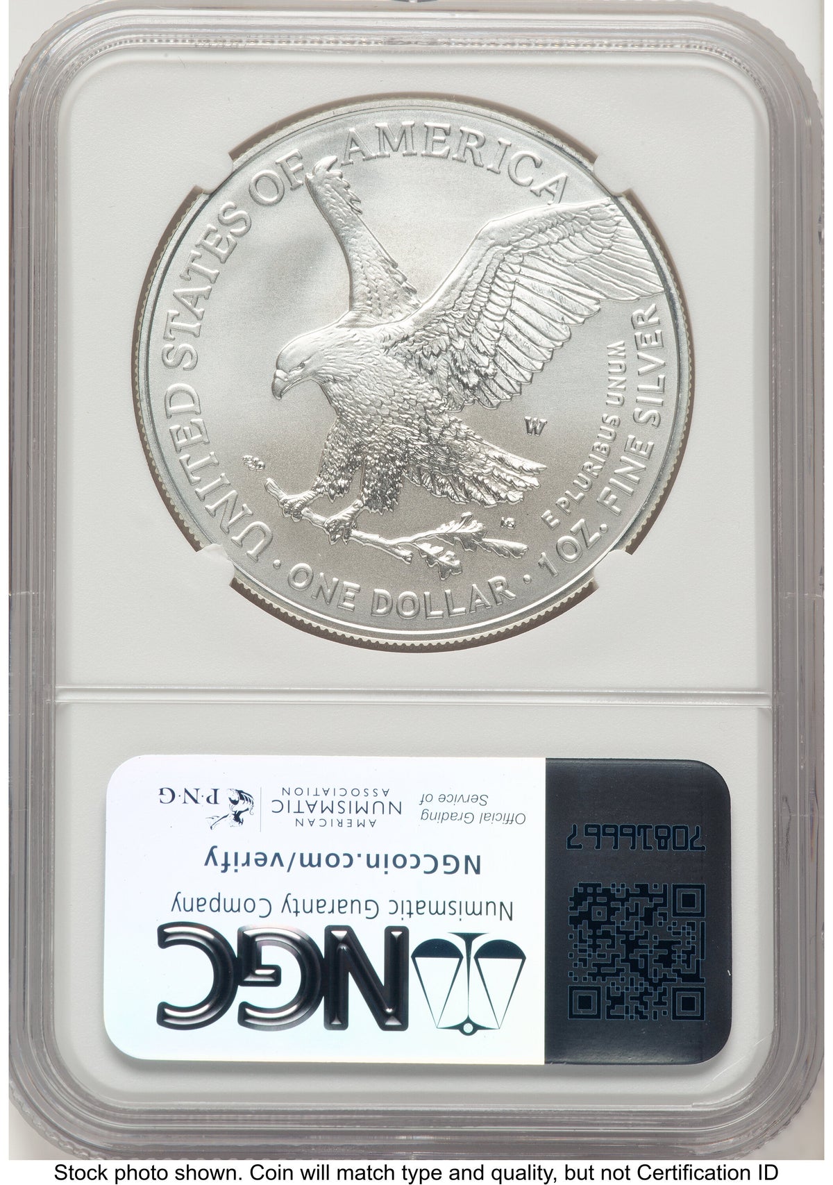 2024-W Burnished Silver Eagle 1 oz ER Mike Castle NGC MS70
