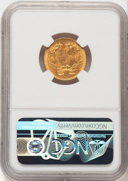 1889 $3 Three Dollar Gold Pieces NGC MS64