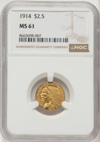 1914 $2.50 Indian Quarter Eagle NGC MS61