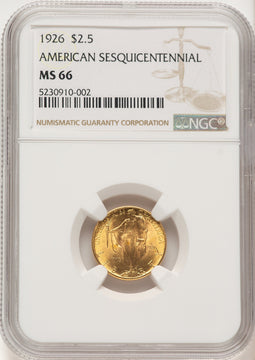 1926 $2.50 SESQUI Commemorative Gold NGC MS66 (771368049)