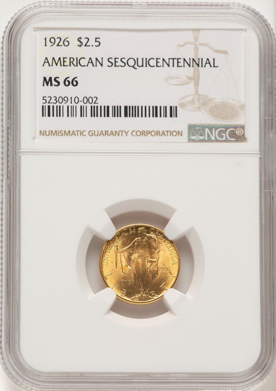 1926 $2.50 SESQUI Commemorative Gold NGC MS66 (771368049)