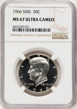 1966 50C SMS SMS Kennedy Half Dollar NGC MS67 (771526002)
