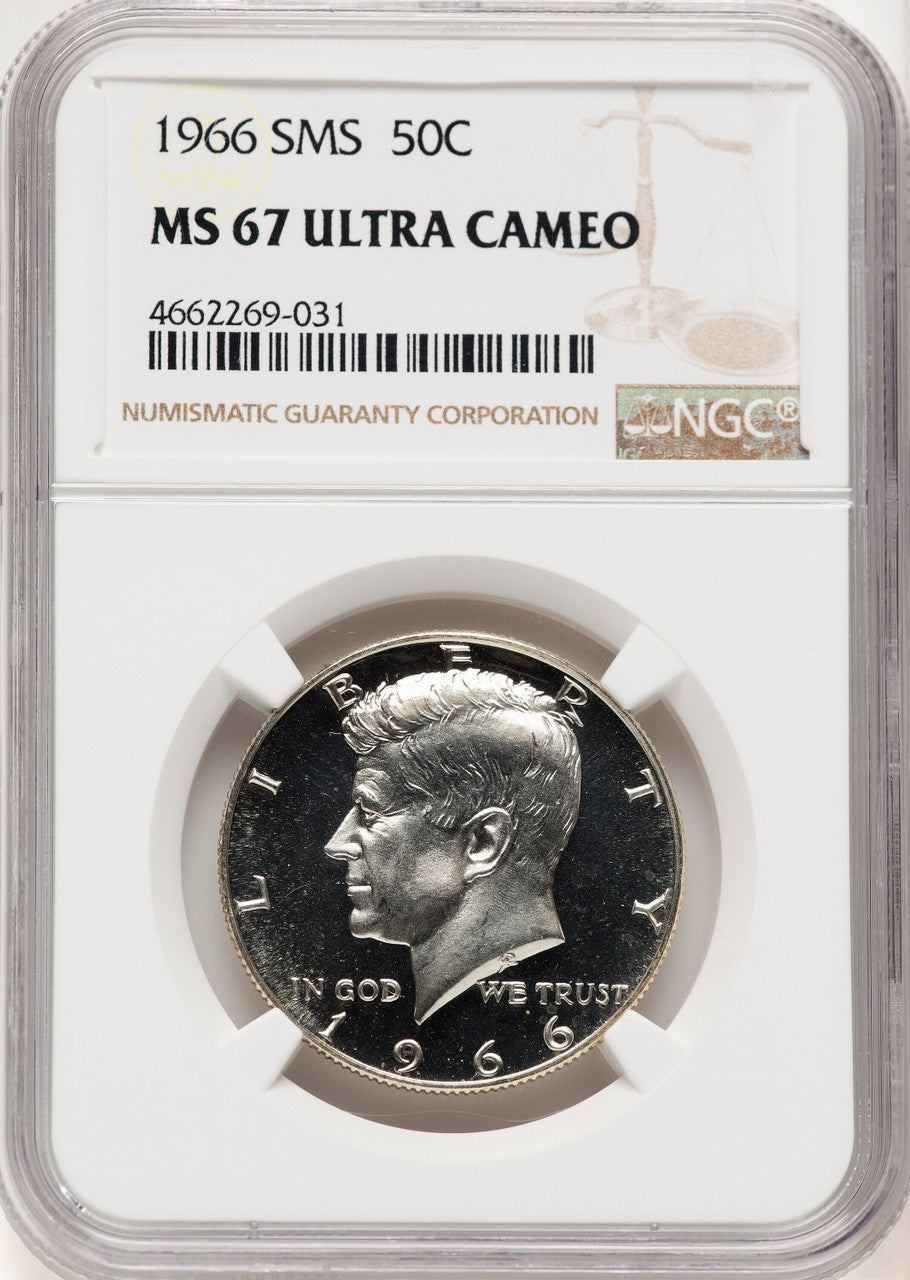 1966 50C SMS SMS Kennedy Half Dollar NGC MS67 (771526002)