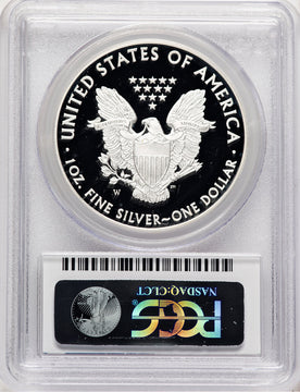 2014-W Proof Silver Eagle 1 oz FS Eagle Flag Label PCGS PR70