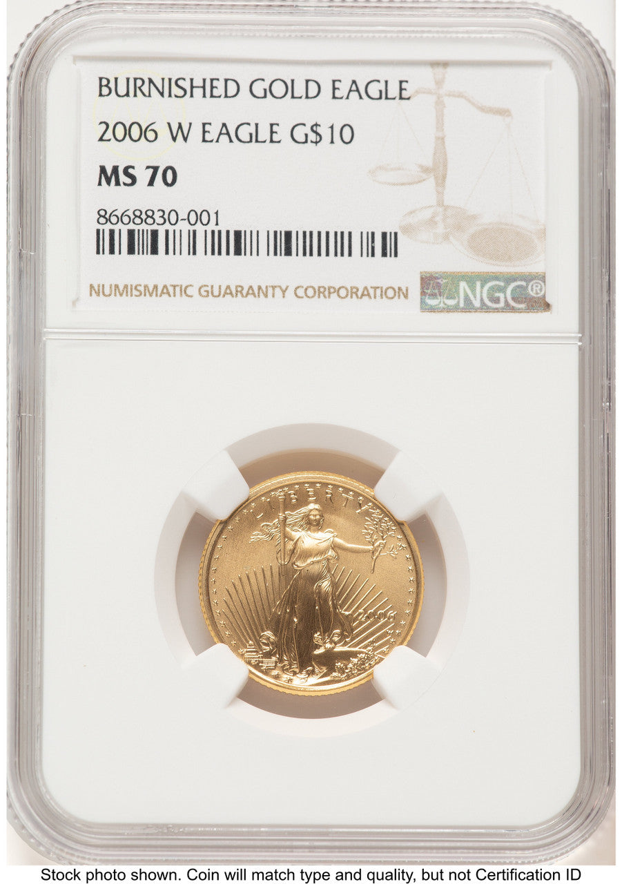 2006-W Burnished Gold Eagle 1/4 oz 0.25 oz Brown Label NGC MS70