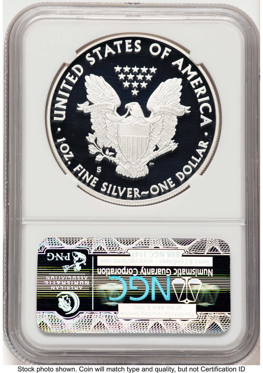 2012-S Proof Silver Eagle Coin & Currency Set 1 oz ER San Francisco Label NGC PF70