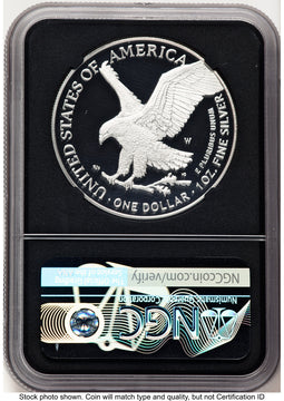 2023-W Proof Silver Eagle 1 oz FDI Elizabeth Jones NGC PF70
