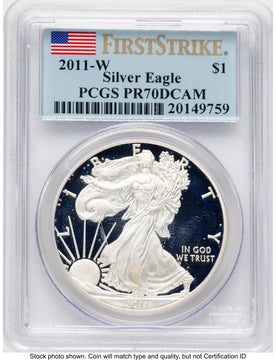 2011-W Proof Silver Eagle 1 oz FS Flag PCGS PR70