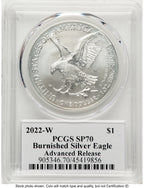 2022-W Burnished Silver Eagle 1 oz AR Stephanie Sabin PCGS MS70