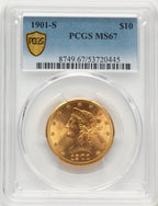 1901-S $10 Liberty Eagle PCGS MS67