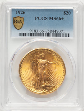 1926 $20 CAC Saint-Gaudens Double Eagle PCGS MS66+