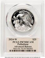 2024-W Palladium Eagle 1 oz AR Thomas Cleveland Art Deco PCGS PR70