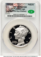2024-W Palladium Eagle 1 oz First Day of Delivery Ron Drzewuki CACG PR70 (771963046)