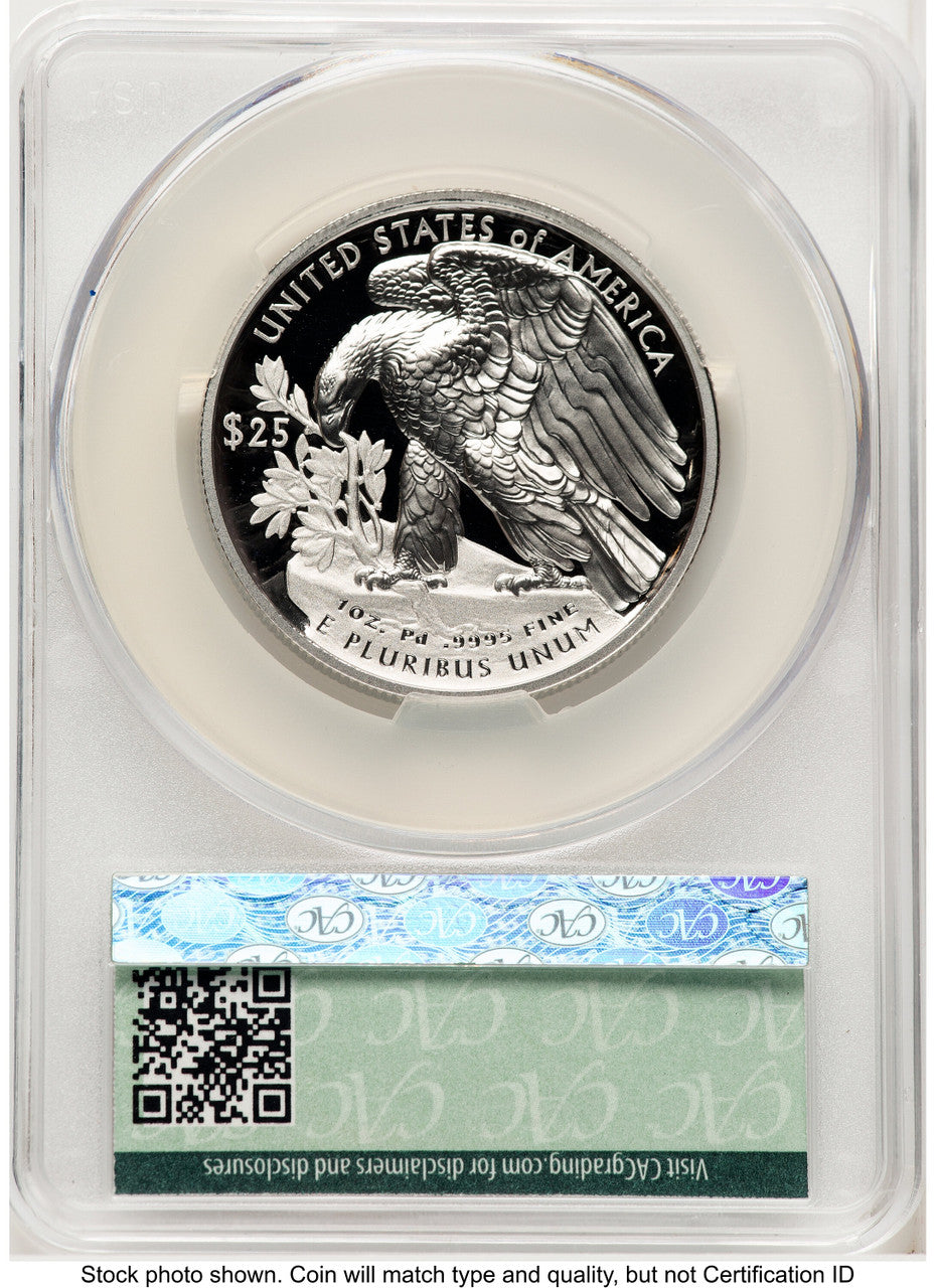 2024-W Palladium Eagle 1 oz First Day of Delivery Ron Drzewuki CACG PR70 (771963052)