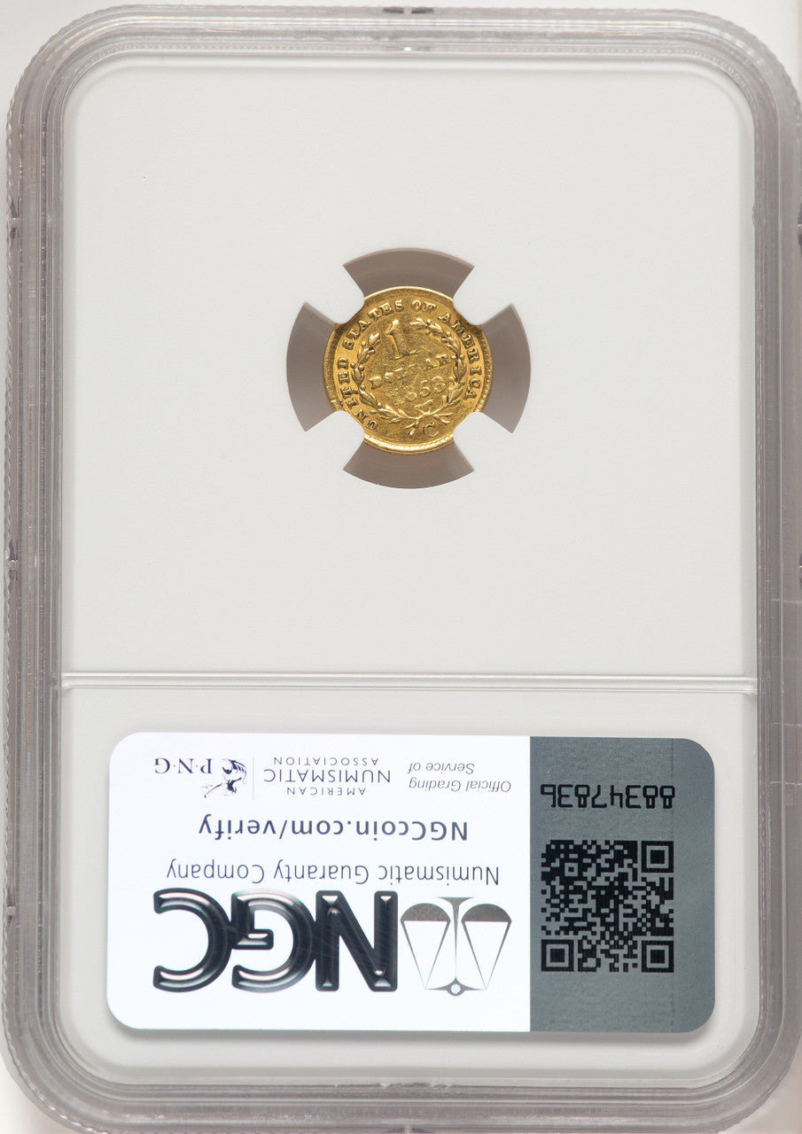 1853-C G$1 Gold Dollar NGC AU53