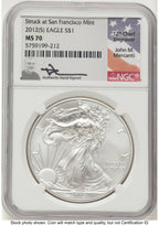 2012-(S) Silver Eagle John NGC MS70 Mercanti