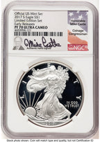 2017-S Proof Silver Eagle Limited Edition Proof Set 1 oz ER Mike Castle NGC PF70