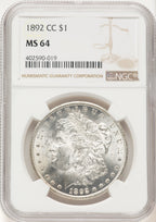 1892-CC Morgan Dollar NGC MS64 (772066002)