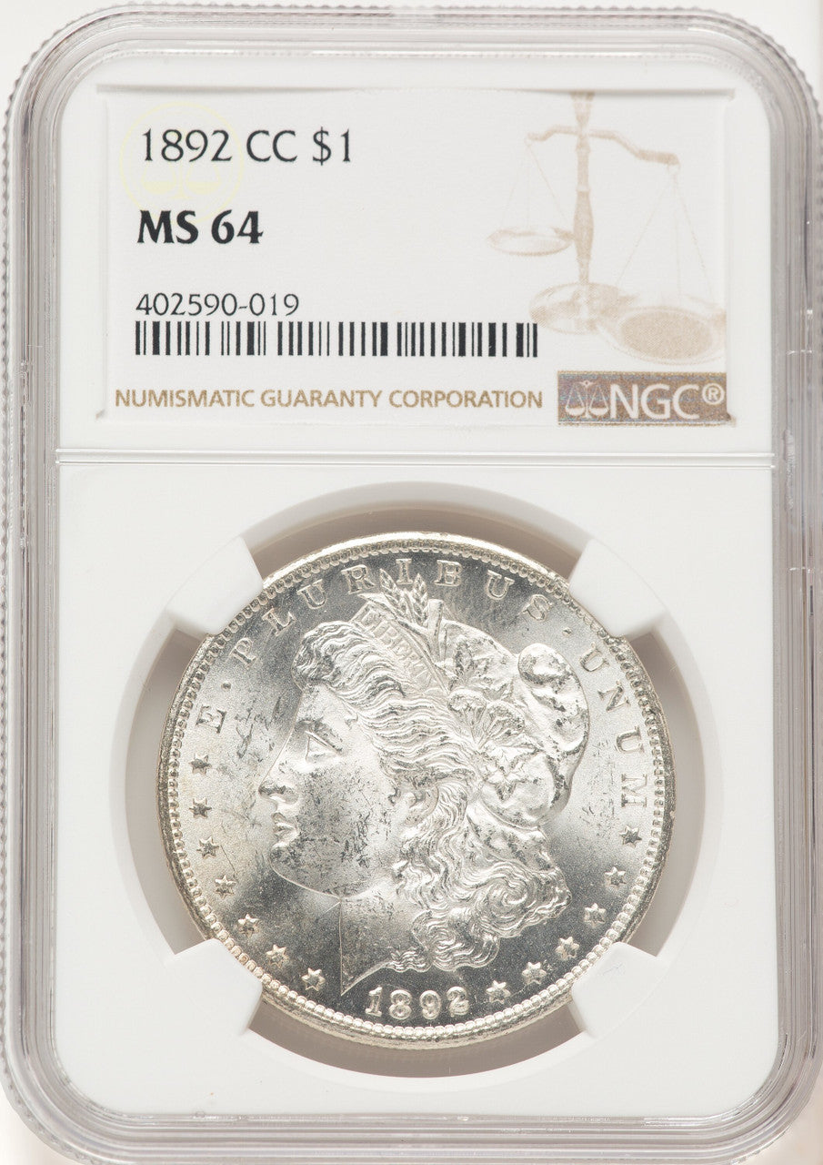1892-CC Morgan Dollar NGC MS64 (772066002)