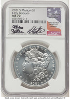 2021-S Morgan Dollar ER Mike Castle/Miles Standish NGC MS70