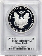 2015-W Proof Silver Eagle 1 oz John PCGS PR70 Mercanti