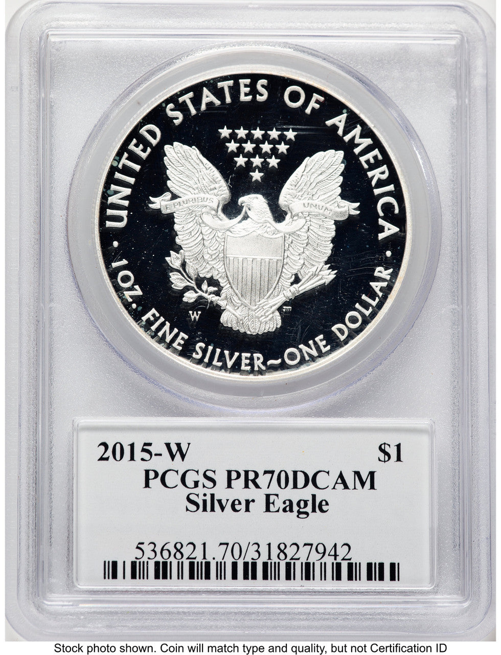 2015-W Proof Silver Eagle 1 oz John PCGS PR70 Mercanti