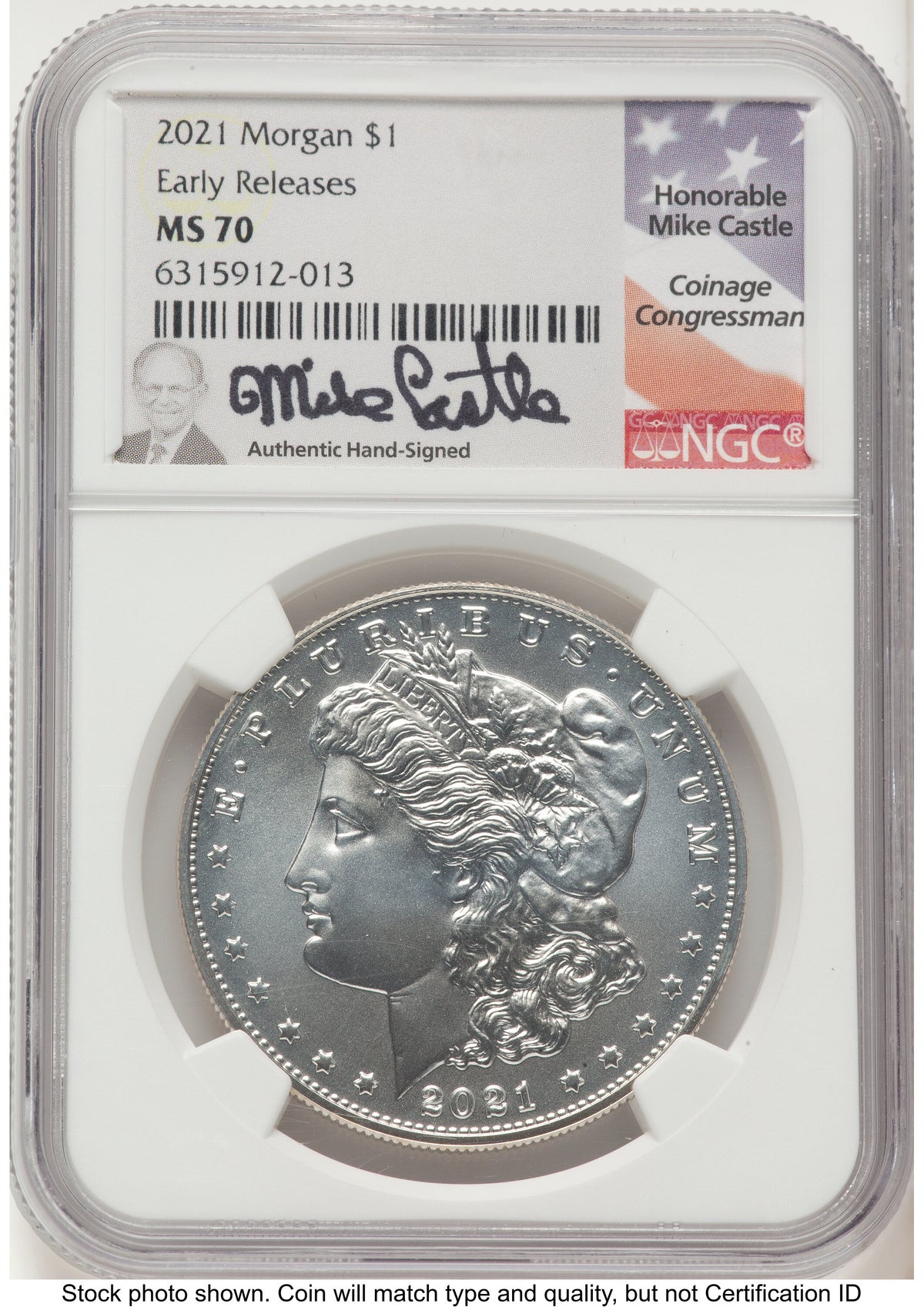 2021 Morgan Dollar ER Mike Castle NGC MS70