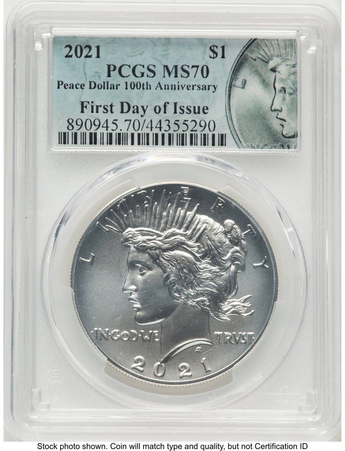 2021 Peace Dollar FDI Peace Label PCGS MS70
