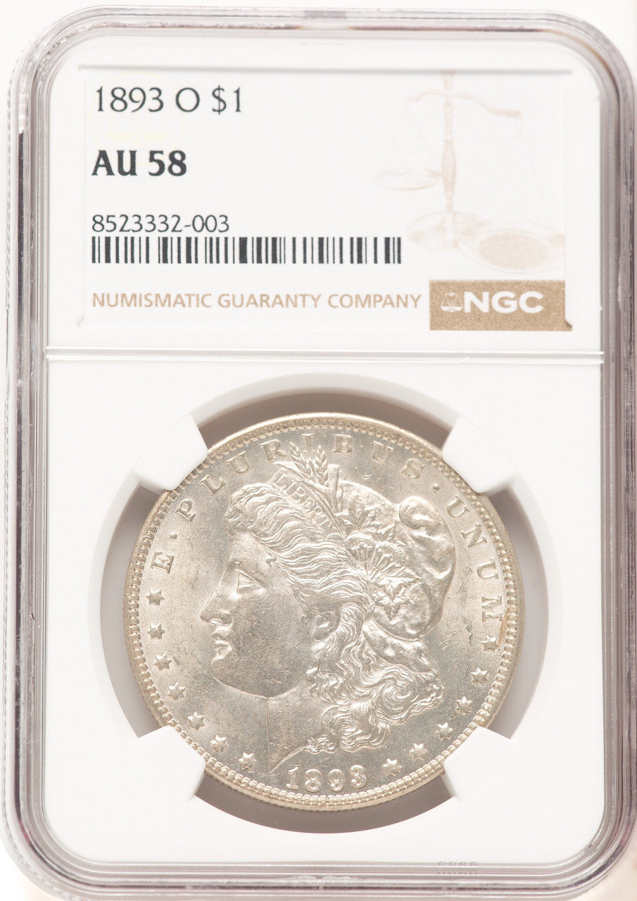 1893-O Morgan Dollar NGC AU58