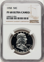 1958 50C Proof Franklin Half Dollar NGC PR68