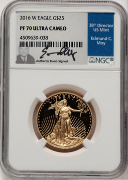 2016-W Proof Gold Eagle 1/2 oz NGC PF70 Ed Moy