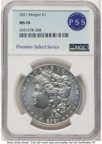 2021 6 Coin Morgan & Peace Dollar Set Premier Select Series NGC MS70