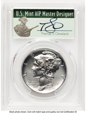 2020-W Palladium Eagle 1 oz Burnished FDI Thomas Cleveland Minuteman PCGS MS70